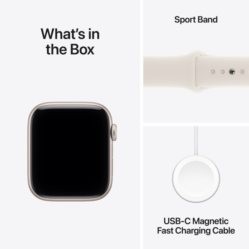 Apple Watch SE 3 Aluminium 40mm Αδιάβροχο με Παλμογράφο (Starlight Aluminium Case with Starlight Sport Band - M/L)