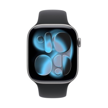 Apple Watch Series 11 Aluminium 42mm Αδιάβροχο με Παλμογράφο (Space Grey Aluminium Case with Black Sport Band - M/L)