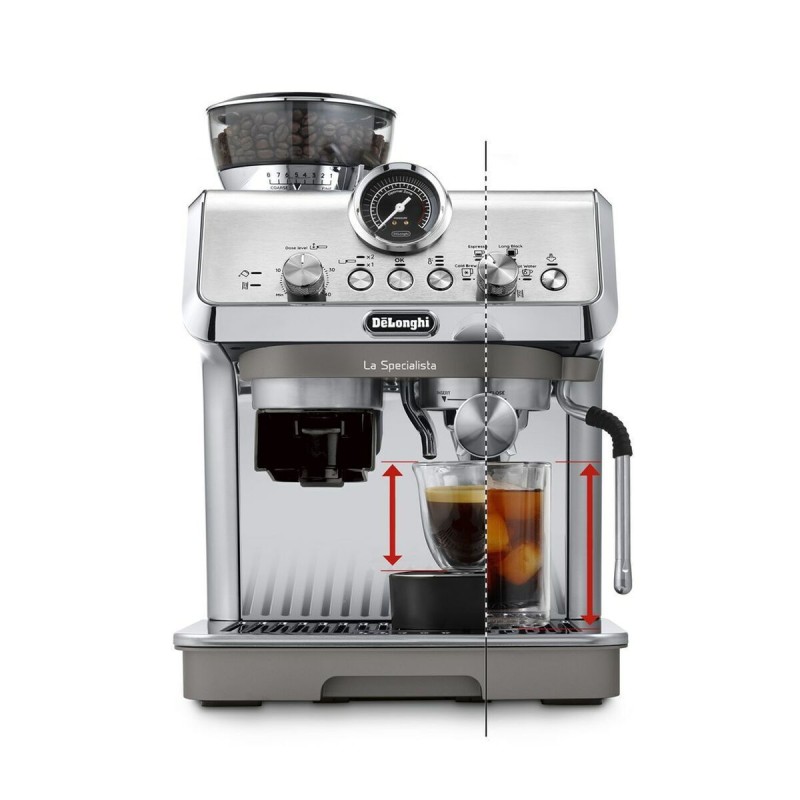 De'Longhi La Specialista Arte Evo Αυτόματη Μηχανή Espresso 1450W Πίεσης 15bar με Μύλο Άλεσης Γκρι
