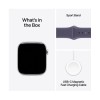 Apple Watch Series 11 Aluminium 46mm Αδιάβροχο με Παλμογράφο (Silver Aluminium Case with Purple Fog Sport Band - S/M)