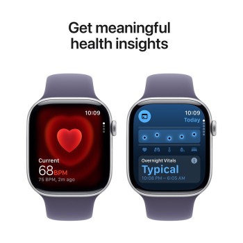 Apple Watch Series 11 Aluminium 46mm Αδιάβροχο με Παλμογράφο (Silver Aluminium Case with Purple Fog Sport Band - M/L)