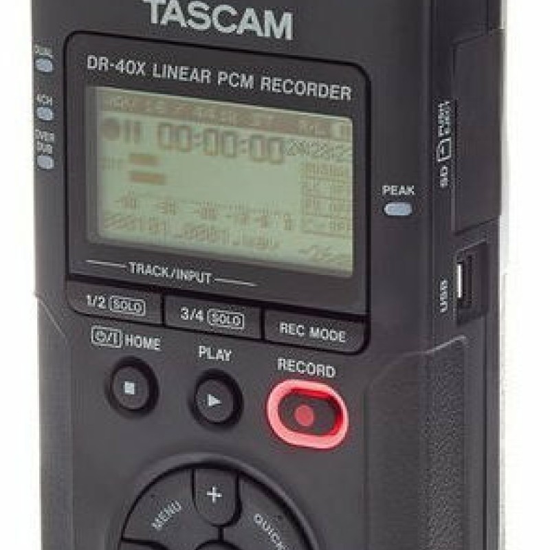 Tascam DR-40X Πολυκάναλος Ψηφιακός Φορητός Εγγραφέας Μπαταρίας/Ρεύματος για Εγγραφή σε Κάρτα Μνήμης με Διάρκεια Εγγραφής 18 Ώρες, Phantom Power και Τροφοδοσία USB
