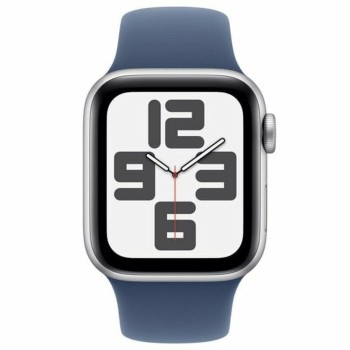 Apple Watch SE 2024 Aluminium 40mm Αδιάβροχο με Παλμογράφο (Silver με Denim Sport Band (M/L))