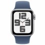 Apple Watch SE 2024 Aluminium 40mm Αδιάβροχο με Παλμογράφο (Silver με Denim Sport Band (M/L))