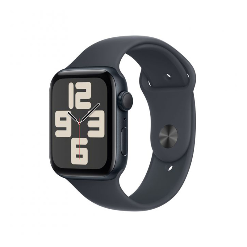 Apple Watch SE 2024 Aluminium 44mm Αδιάβροχο με Παλμογράφο (Midnight με Midnight Sport Band (S/M))