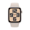 Apple Watch SE 2024 Aluminium 44mm Αδιάβροχο με Παλμογράφο (Starlight με Starlight Sport Band (M/L))