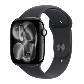 Apple Watch Series 11 Cellular Aluminium 46mm Αδιάβροχο με eSIM και Παλμογράφο (Jet Black Aluminium Case with Black Sport Band - S/M) - Προπαραγγελία