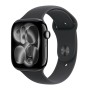 Apple Watch Series 11 Aluminium 42mm Αδιάβροχο με Παλμογράφο (Jet Black Aluminium Case with Black Sport Band - S/M)