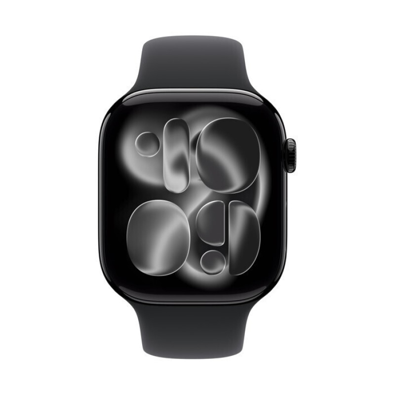 Apple Watch Series 11 Aluminium 42mm Αδιάβροχο με Παλμογράφο (Jet Black Aluminium Case with Black Sport Band - S/M)