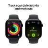Apple Watch Series 11 Aluminium 42mm Αδιάβροχο με Παλμογράφο (Jet Black Aluminium Case with Black Sport Band - S/M)