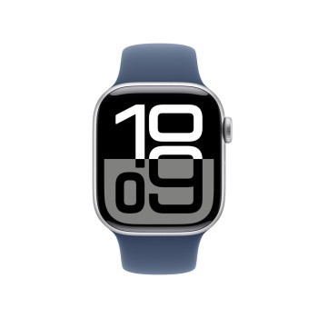 Apple Watch Series 10 Cellular Aluminium 42mm Αδιάβροχο με eSIM και Παλμογράφο (Silver Aluminium Denim Sport Band S/M)