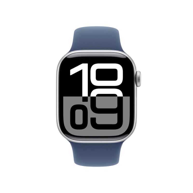 Apple Watch Series 10 Cellular Aluminium 42mm Αδιάβροχο με eSIM και Παλμογράφο (Silver Aluminium Denim Sport Band S/M)