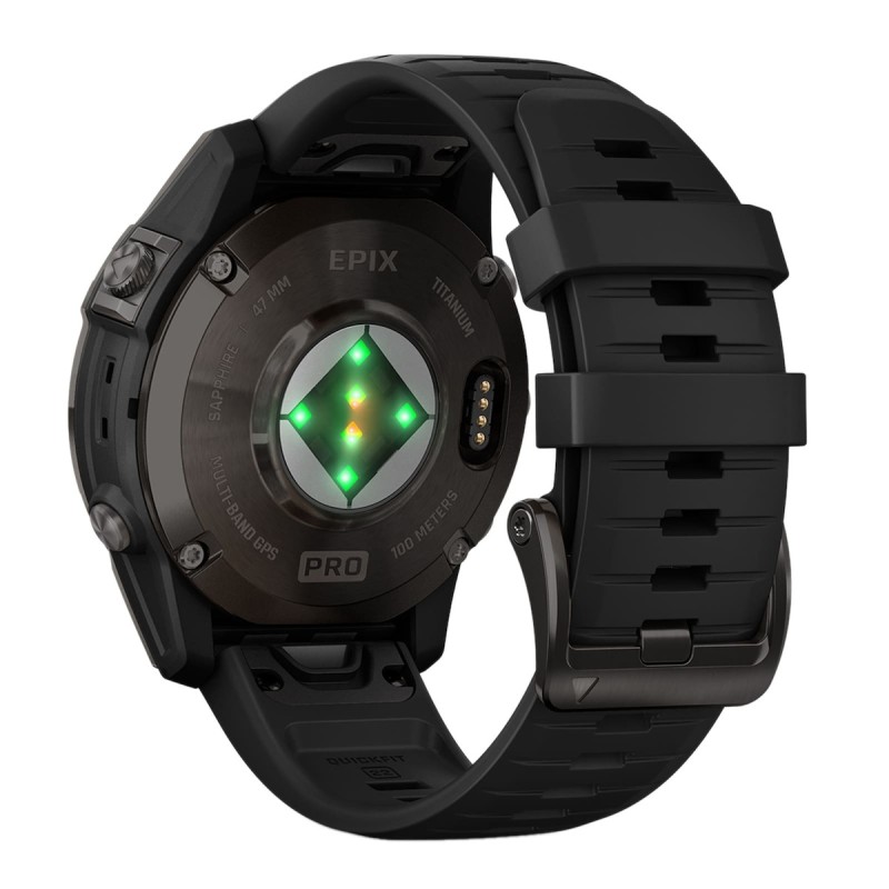 Garmin Epix Pro (Gen 2) Sapphire Edition Titanium 47mm Αδιάβροχο Smartwatch με Παλμογράφο (Carbon Grey DLC Titanium with Black Band)