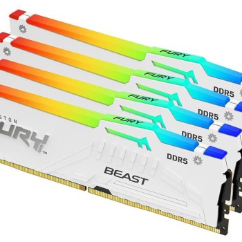 Kingston Fury Beast RGB DDR5 128GB RAM με 4x32GB Modules και Ταχύτητα 5600 για Desktop KF556C40BWAK4-128