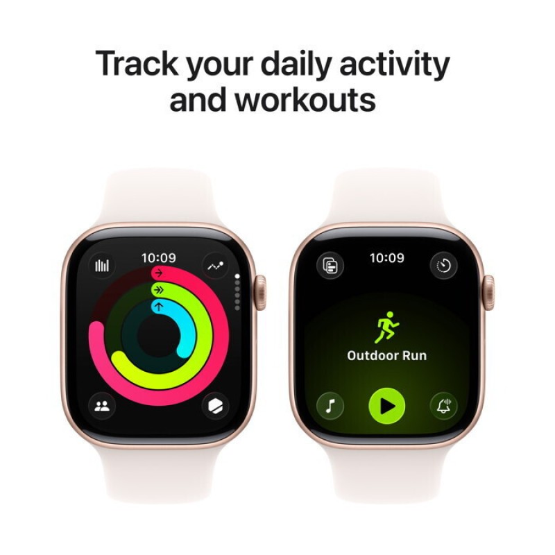 Apple Watch Series 11 Aluminium 42mm Αδιάβροχο με Παλμογράφο (Rose Gold Aluminium Case with Light Blush Sport Band - S/M)