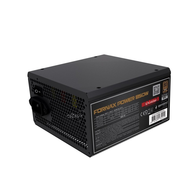Gembird 850W Μαύρο Τροφοδοτικό Υπολογιστή Full Wired 80 Plus Bronze (CCC-PSUBRONZE-850W)