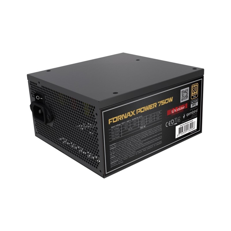 Gembird 750W Μαύρο Τροφοδοτικό Υπολογιστή Full Wired (CCC-PSUGOLD-750W)