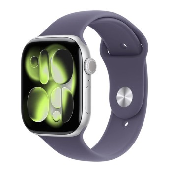 Apple Watch Series 11 Cellular Aluminium 46mm Αδιάβροχο με eSIM και Παλμογράφο (Silver Aluminium Case with Purple Fog Sport Band - M/L) - Προπαραγγελία