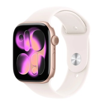 Apple Watch Series 11 Cellular Aluminium 42mm Αδιάβροχο με eSIM και Παλμογράφο (Rose Gold Aluminium Case with Light Blush Sport Band - S/M)