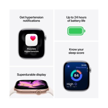 Apple Watch Series 11 Cellular Aluminium 42mm Αδιάβροχο με eSIM και Παλμογράφο (Rose Gold Aluminium Case with Light Blush Sport Band - S/M)