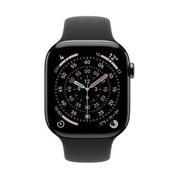 Apple Watch Series 11 Cellular Titanium 46mm Αδιάβροχο με eSIM και Παλμογράφο (Slate Titanium Case with Black Sport Band - M/L)