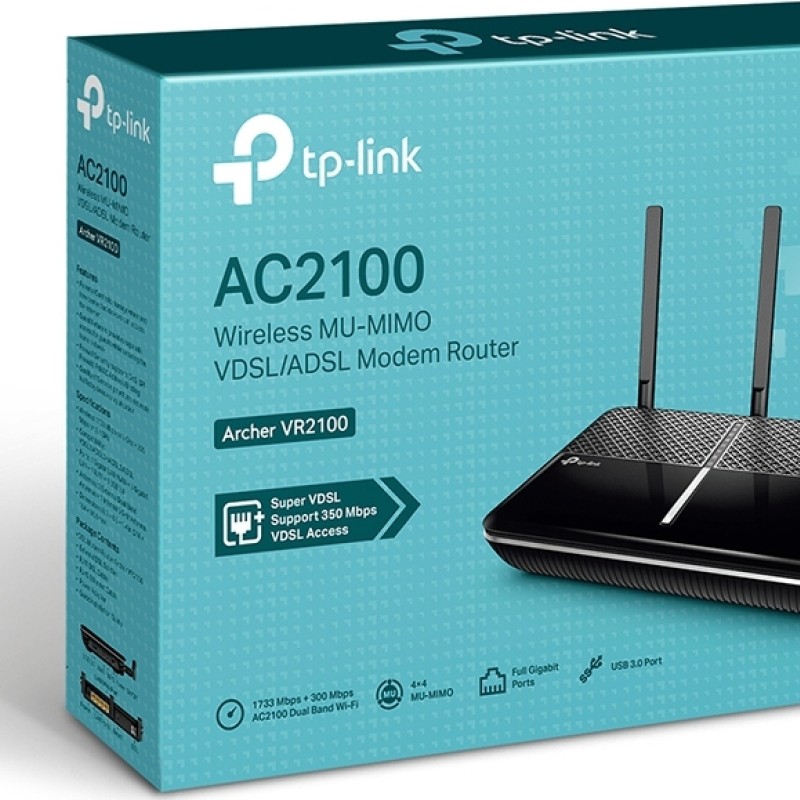 TP-LINK Archer VR2100 v1 VDSL2 Ασύρματο Modem Router Wi‑Fi 5 με 3 Θύρες Gigabit Ethernet