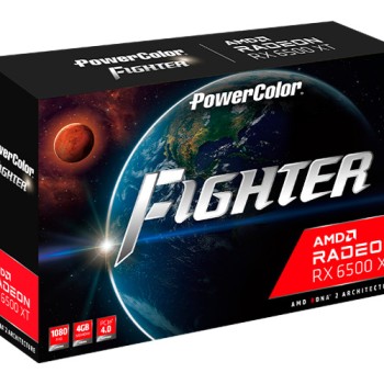 PowerColor Radeon RX 6500 XT 4GB GDDR6 Fighter Κάρτα Γραφικών AXRX 6500XT 4GBD6-DH/OC