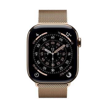 Apple Watch Series 11 Cellular Titanium 42mm Αδιάβροχο με eSIM και Παλμογράφο (Gold Titanium Case with Gold Milanese Loop) - Προπαραγγελία