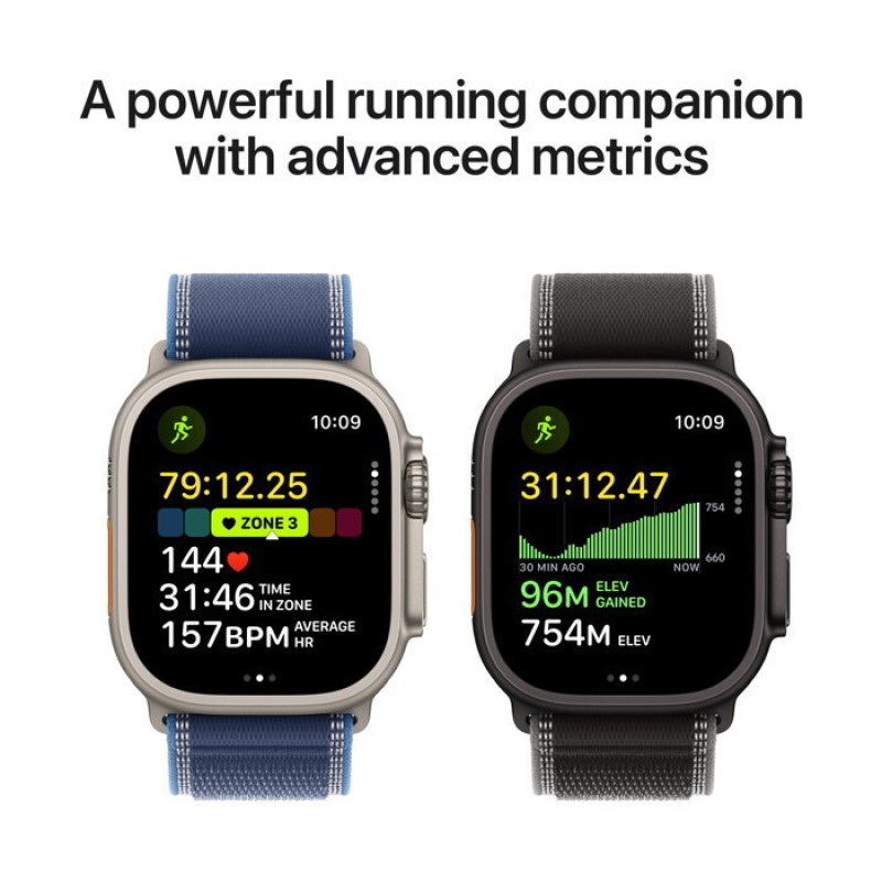 Apple Watch Ultra 3 Titanium 49mm Αδιάβροχο με eSIM και Παλμογράφο (Natural Titanium Case with Light Blue Alpine Loop - Medium)