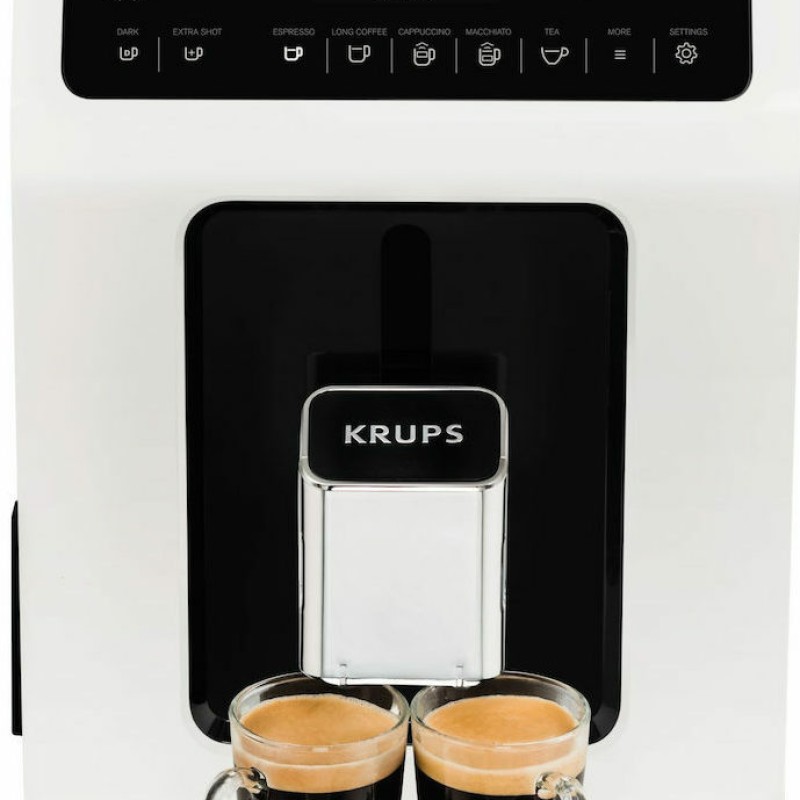 Krups Evidence Αυτόματη Μηχανή Espresso 1450W Πίεσης 15bar με Μύλο Άλεσης Λευκή